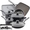 imageFarberware 80183 Glide Pro Hard Anodized Ceramic Nonstick Cookware Pots and Pans Set 11 Piece GrayBlack