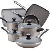 imageFarberware 80183 Glide Pro Hard Anodized Ceramic Nonstick Cookware Pots and Pans Set 11 Piece GrayChampagne