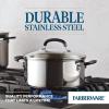 imageFarberware Brilliance Stainless Steel Dutch OvenCasserole Pan with Glass Lid 5 Quart Dishwasher Safe and Induction Ready Compatible with All Cooktops Stainless Steel