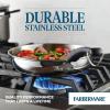 imageFarberware Brilliance Stainless Steel Saute PanJumbo Cooker with Lid and Helper Handle Induction Suitable Dishwasher and Metal Utensil Safe 6 Quart  Stainless SteelStainless Steel
