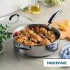 imageFarberware Brilliance Stainless Steel Saute PanJumbo Cooker with Lid and Helper Handle Induction Suitable Dishwasher and Metal Utensil Safe 6 Quart  Stainless SteelStainless Steel