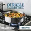 imageFarberware Brilliance Stainless Steel Saute PanJumbo Cooker with Lid and Helper Handle Induction Suitable Dishwasher and Metal Utensil Safe 6 Quart  Stainless SteelStainless Steel