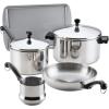 imageFarberware Classic Series Anniversary Edition Stainless Steel Saut Pan and Lid with Helper Handle Induction Suitable 6 Quart Jumbo Cooker Metal Utensil Safe  Stainless SteelStainless Steel