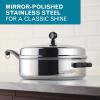 imageFarberware Classic Series Anniversary Edition Stainless Steel Saut Pan and Lid with Helper Handle Induction Suitable 6 Quart Jumbo Cooker Metal Utensil Safe  Stainless SteelStainless Steel