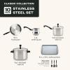 imageFarberware Classic Series Anniversary Edition Stainless Steel Saut Pan and Lid with Helper Handle Induction Suitable 6 Quart Jumbo Cooker Metal Utensil Safe  Stainless SteelStainless Steel