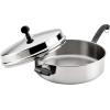 imageFarberware Classic Series Anniversary Edition Stainless Steel Saut Pan and Lid with Helper Handle Induction Suitable 6 Quart Jumbo Cooker Metal Utensil Safe  Stainless SteelStainless Steel