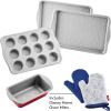 imageFarberware Disney Bake with Mickey Mouse Nonstick Bakeware Cake Pans Baking Sheet and LoafMeatloaf Pan 6 Piece Non Stick Bakeware Set  RedBakeware Set I