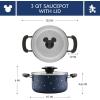 imageFarberware Disney Bon Voyage Ceramic Nonstick Lid Dishwasher Safe Saucepot 3Quart BlueBlue
