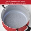 imageFarberware Disney Bon Voyage Ceramic Nonstick Lid Dishwasher Safe Saucepot 3Quart BlueRed