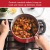 imageFarberware Disney Bon Voyage Ceramic Nonstick Lid Dishwasher Safe Saucepot 3Quart BlueRed