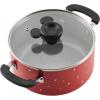 imageFarberware Disney Bon Voyage Ceramic Nonstick Lid Dishwasher Safe Saucepot 3Quart BlueRed
