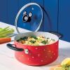 imageFarberware Disney Bon Voyage Ceramic Nonstick Lid Dishwasher Safe Saucepot 3Quart BlueRed