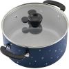 imageFarberware Disney Bon Voyage Ceramic Nonstick Pots and Pans Set with Baking SheetCookie Pan and Disney Home Kitchen Tools 8 Piece Non Stick Cookware Set  RedBlue