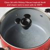 imageFarberware Disney Bon Voyage Ceramic Nonstick Pots and Pans Set with Baking SheetCookie Pan and Disney Home Kitchen Tools 8 Piece Non Stick Cookware Set  RedRed