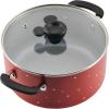 imageFarberware Disney Bon Voyage Ceramic Nonstick Pots and Pans Set with Baking SheetCookie Pan and Disney Home Kitchen Tools 8 Piece Non Stick Cookware Set  RedRed