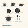 imageFarberware Forged Induction Ceramic Nonstick Pots and Pans Set with Lids and Kitchen Cooking Tools  Dishwasher Safe Suitable for All Stovetops 12 Piece Cookware Set  Black and GoldBlack