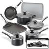 imageFarberware 80183 Glide Pro Hard Anodized Ceramic Nonstick Cookware Pots and Pans Set 11 Piece GrayBlack