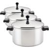imageFarberware Classic Series Anniversary Edition Stainless Steel Saut Pan and Lid with Helper Handle Induction Suitable 6 Quart Jumbo Cooker Metal Utensil Safe  Stainless SteelSilver