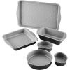 imageFarberware Disney Bake with Mickey Mouse Nonstick Bakeware SetBaking Pans with Disney Home Oven Mitts Cookie Pans MuffinCupcake and Loaf Pan 6 Piece  BlackBakeware Set