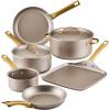 imageFarberware Radiant Nonstick CookwarePots and Pan Set with Lids and Prestige Kitchen Cooking Tools Dishwasher Safe 12 Piece Champagne