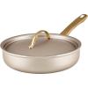 imageFarberware Radiant Nonstick Saute Pan with Lid Dishwasher Safe 275 Quart ChampagneSaute Pan 275 Quart