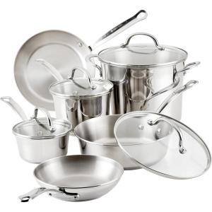 imageFarberware Millennium Stainless Steel Cookware Pots and Pans Set 10 PieceStainless Steel