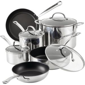 imageFarberware Millennium Stainless Steel Cookware Pots and Pans Set 10 PieceStainless Steel Nonstick