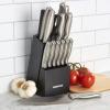 imageFARBERWARE 15Piece Kitchen Knife Set with HighCarbon Stainless Steel Blades Black Handles Steak Knives Wood Block Razor Sharp and ErgonomicBlack 2
