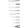 imageFARBERWARE 15Piece Kitchen Knife Set with HighCarbon Stainless Steel Blades Black Handles Steak Knives Wood Block Razor Sharp and ErgonomicGraphite