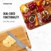 imageFARBERWARE BuildABoard Acacia Cutting Board with Builtin Storage Compartments Clear Locking Lid ampamp White Handles Great for Charcuterie ampamp SnacksBamboo