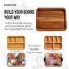 imageFARBERWARE BuildABoard Acacia Cutting Board with Builtin Storage Compartments Clear Locking Lid ampamp White Handles Great for Charcuterie ampamp SnacksWhite
