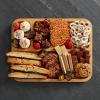 imageFARBERWARE BuildABoard Acacia Cutting Board with Builtin Storage Compartments Clear Locking Lid ampamp White Handles Great for Charcuterie ampamp SnacksBlue