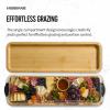 imageFARBERWARE BuildABoard Acacia Cutting Board with Builtin Storage Compartments Clear Locking Lid ampamp White Handles Great for Charcuterie ampamp SnacksBlackBamboo