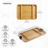imageFARBERWARE BuildABoard Acacia Cutting Board with Builtin Storage Compartments Clear Locking Lid ampamp White Handles Great for Charcuterie ampamp SnacksAcacia