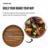 imageFARBERWARE BuildaBoard Cutting Board with Five Compartments and Clear Locking Lid for Charcuterie Snacks and More BambooWhiteAcacia