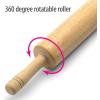 imageFARBERWARE Classic Wood Rolling Pin 18Inch Hardwood Dough Roller for Baking Pizza Pies Pastry and Cookies Ergonomic Handles Kitchen Essential