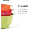 imageFarberware  5216128 Farberware Professional Plastic Mixing Bowls Set of 3 OrangeRedLightGreenOrangeRedLightGreen
