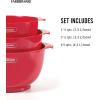 imageFarberware  5216128 Farberware Professional Plastic Mixing Bowls Set of 3 OrangeRedLightGreenRed