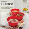 imageFarberware  5216128 Farberware Professional Plastic Mixing Bowls Set of 3 OrangeRedLightGreenRed