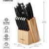 imageFarberware 14Piece Knife Block Set White and Gold  RazorSharp HighCarbon Stainless Steel TripleRiveted Ergonomic Handles Stylish Wood BlockBlack Pine
