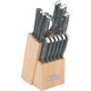 imageFarberware 14Piece Knife Block Set White and Gold  RazorSharp HighCarbon Stainless Steel TripleRiveted Ergonomic Handles Stylish Wood BlockGray