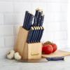 imageFarberware 14Piece Knife Block Set White and Gold  RazorSharp HighCarbon Stainless Steel TripleRiveted Ergonomic Handles Stylish Wood BlockNavy and Gold