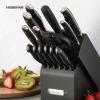 imageFarberware 15Piece Forged Triple Riveted Knife Block Set High CarbonStainless Steel Kitchen Knives RazorSharp Knife Set with Wood Block BlackBlack