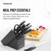 imageFarberware 15Piece Forged Triple Riveted Knife Block Set High CarbonStainless Steel Kitchen Knives RazorSharp Knife Set with Wood Block BlackGraphite