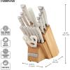 imageFarberware 15Piece Forged Triple Riveted Knife Block Set High CarbonStainless Steel Kitchen Knives RazorSharp Knife Set with Wood Block BlackNatural 2