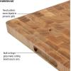 imageFarberware 16Inch Endgrain Rubberwood Cutting Board with Deep Juice Groove  Reversible Wooden Charcuterie Board for Chopping Serving Everyday Use with Finger Grooves for Easy CarryingRubberwood