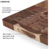 imageFarberware 16Inch Endgrain Rubberwood Cutting Board with Deep Juice Groove  Reversible Wooden Charcuterie Board for Chopping Serving Everyday Use with Finger Grooves for Easy CarryingAcacia