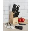 imageFarberware 22Piece Triple Rivet RustResistant Wave Edge HighCarbon Stainless Steel Knife Block Set BeechwoodBlackNever Needs Sharpening