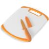 imageFarberware 2Piece Paring Knife and Cutting Board Set 35Inch Paring Knife with Resin Coating and CustomFit Blade Cover and NonSlip Plastic Chopping Board DishwasherSafe Set WhiteBlueWhiteOrange
