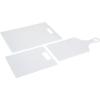 imageFarberware 3Piece Plastic Cutting Board Set DishwasherSafe Poly Chopping Board for Kitchen with Paddle Charcuterie Board Set WhiteSet